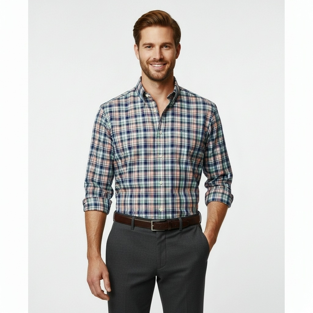 Lauren Ralph Lauren Men's Shirt Plaid Button Down Stretch Regular Fit